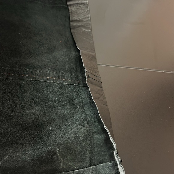 Black Leather Skirt Vintage 80s Avanti 14 Pencil Straight Pockets Lined Y2K - Picture 9 of 9